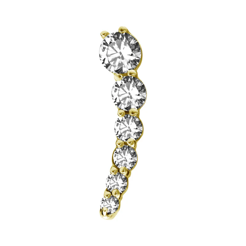 Boucle d'oreille en PVD gold et zircons dégradés - Image 3