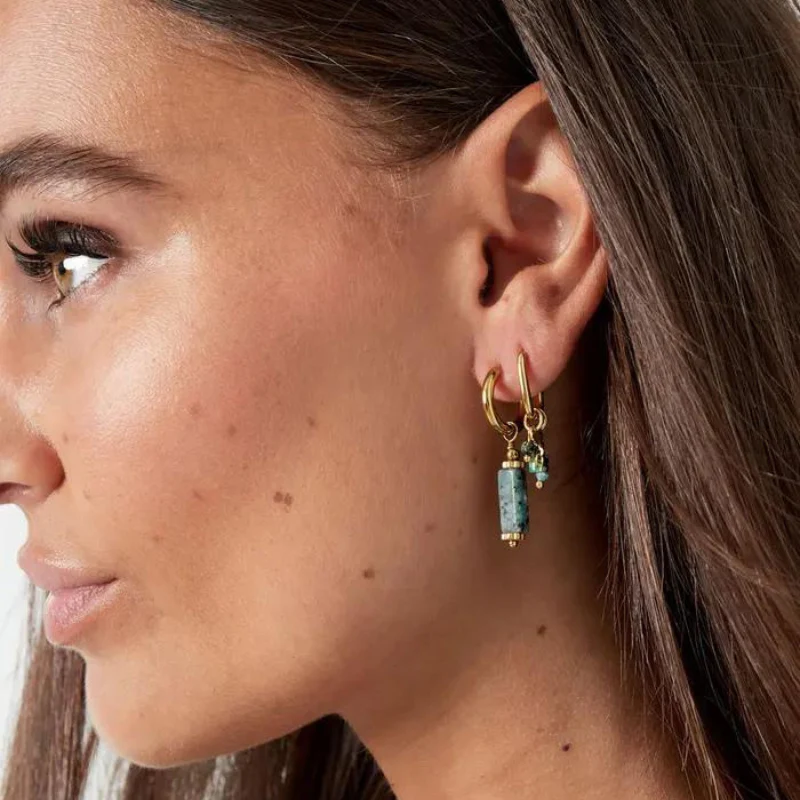 Boucles d'oreilles avec pendentif Anastasia en acier inoxydable - Image 3