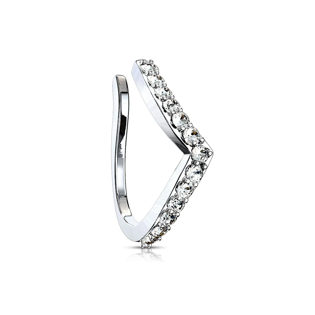 Faux piercing de nez avec strass
