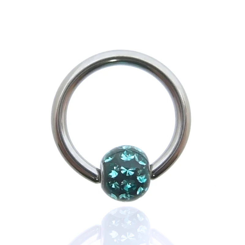 Piercing anneau boule cristal de Swarovski [1,2mm] - Image 3
