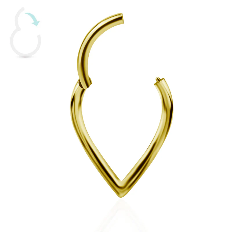 Piercing : clicker plaqué or en forme de goutte - Image 2