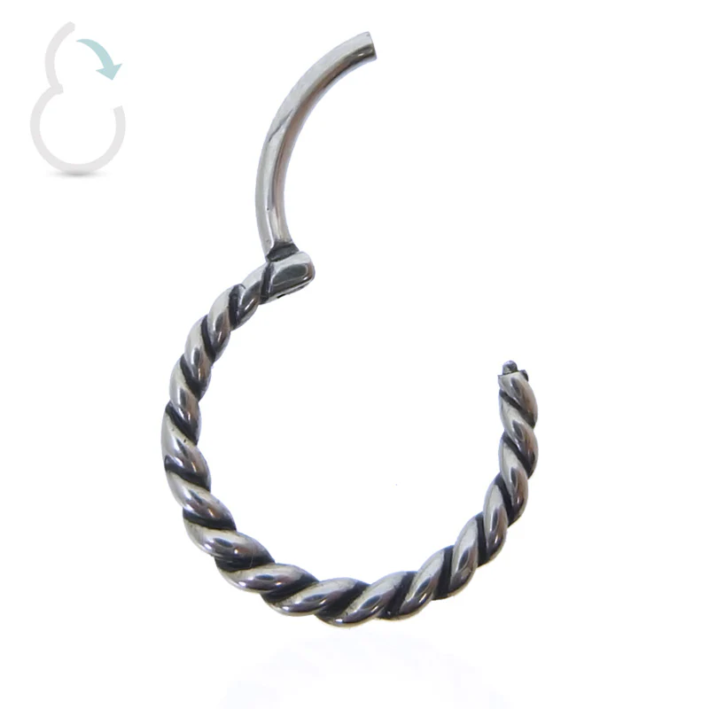 Anneau conch tressé en acier chirurgical - Image 2