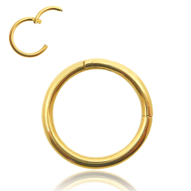 Anneau clicker en or jaune facile à poser (cliquable)