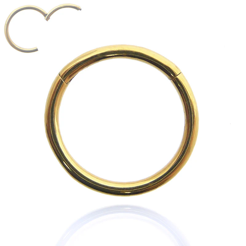 Piercing anneau clicker plaqué or ouverture manuelle - Image 3