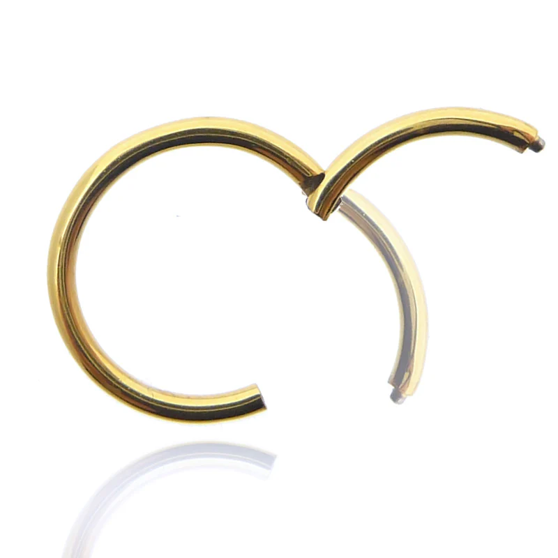 Piercing anneau clicker plaqué or ouverture manuelle - Image 4