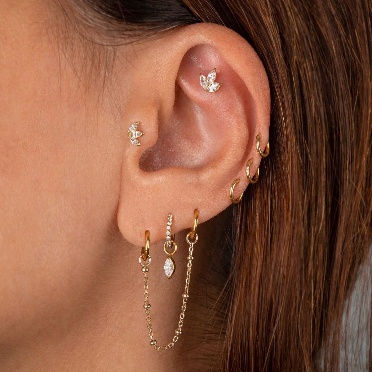 Piercing anneau clicker plaqué or ouverture manuelle - Image 5