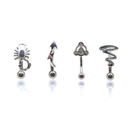 Piercing arcade barre courbe acier chirugical