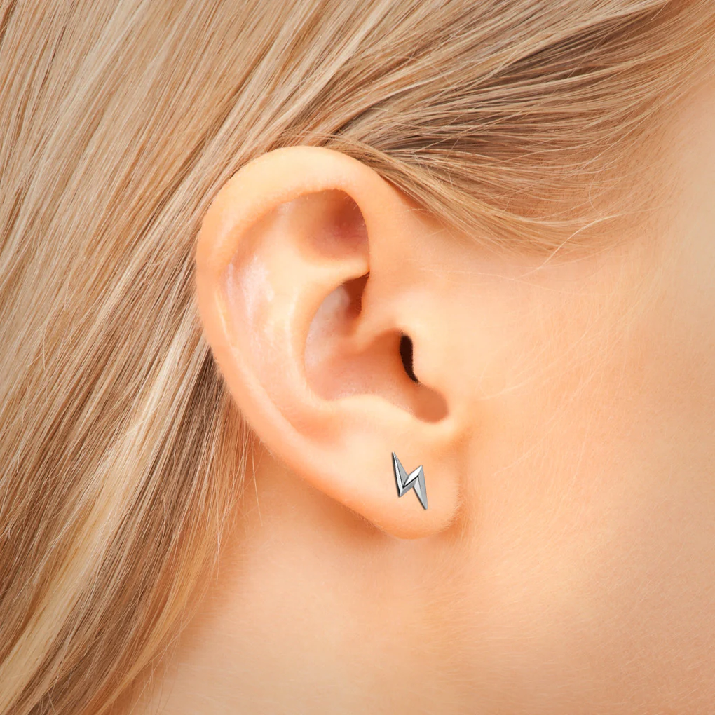 Boucle d'oreille éclair en acier chirurgical - Image 2
