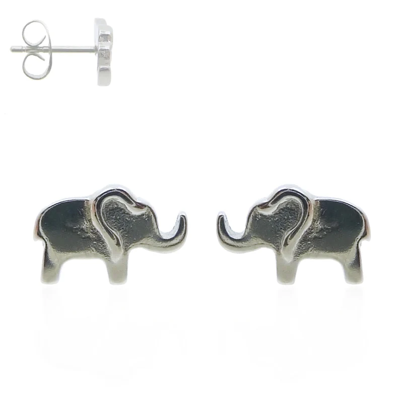Boucle d'oreille éléphant en acier chirurgical