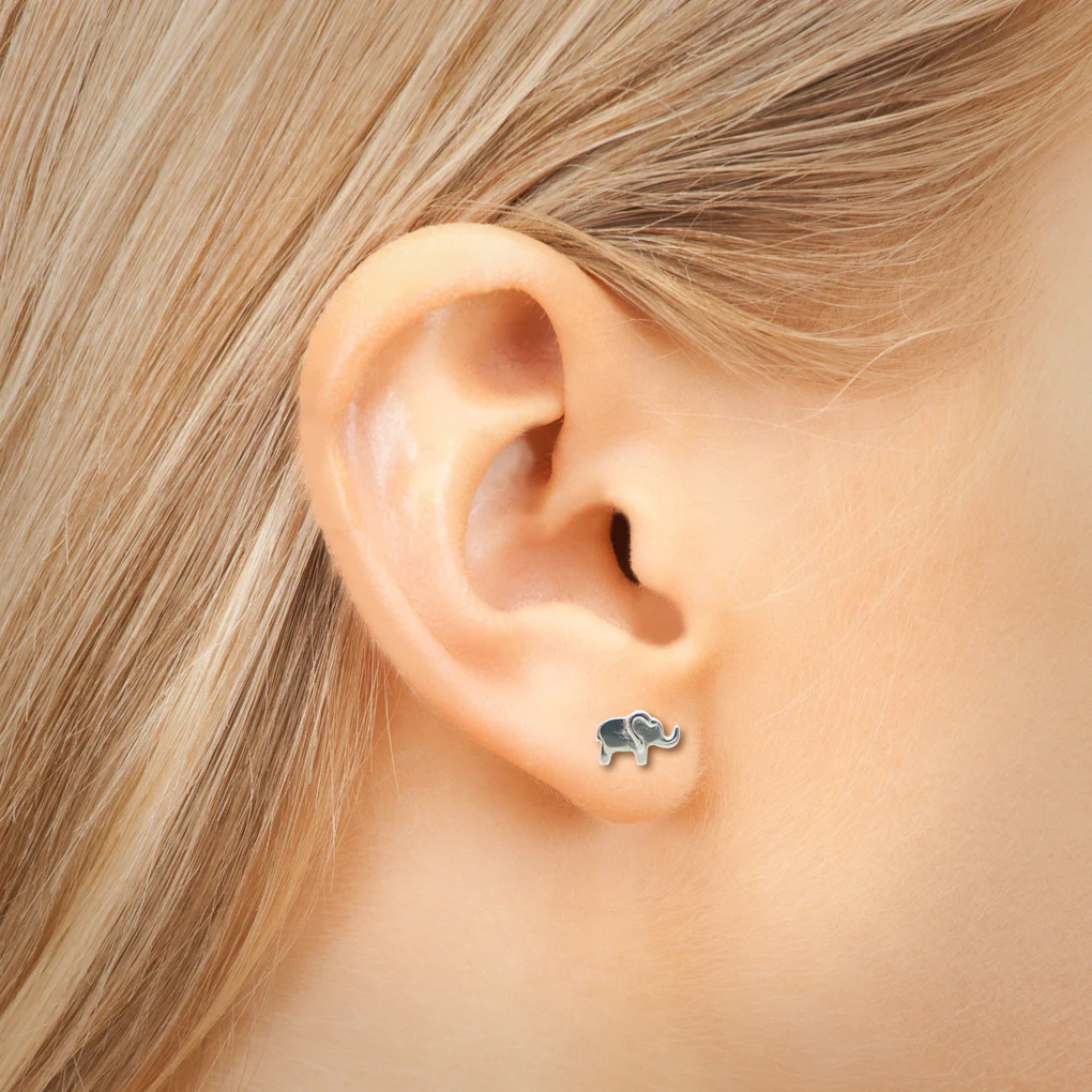 Boucle d'oreille éléphant en acier chirurgical - Image 2