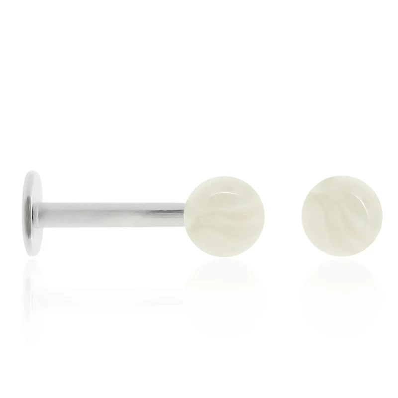 Boucle d'oreille en acier et boule colorée - Image 8
