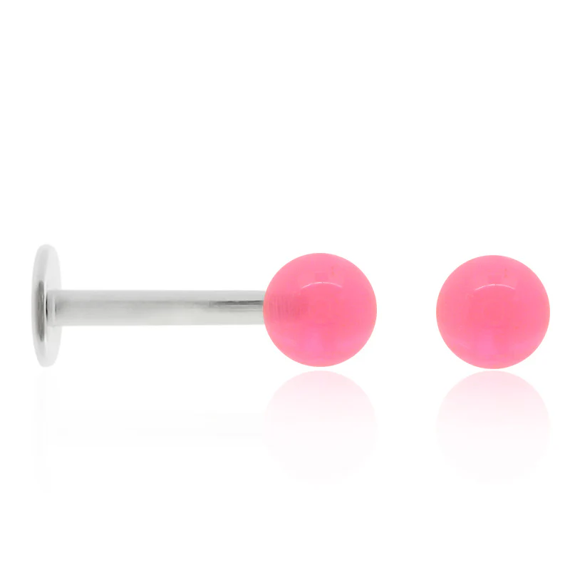 Boucle d'oreille en acier et boule transparente - Image 4