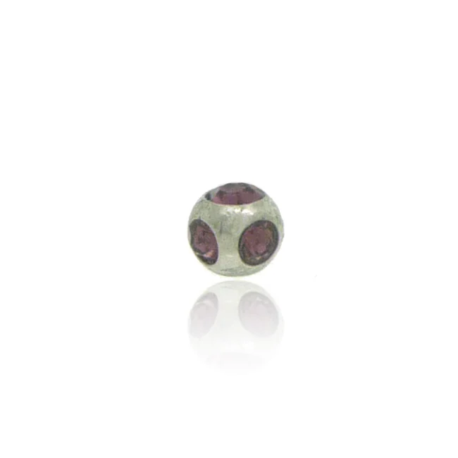 Boule piercing acier avec 5 zircons - Image 4