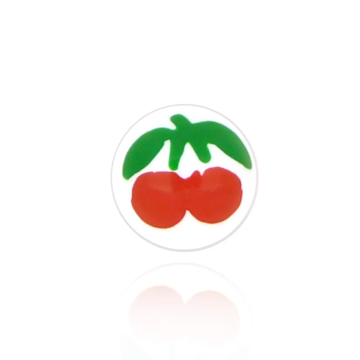 Piercing boule acrylique motif cerises - Image 2
