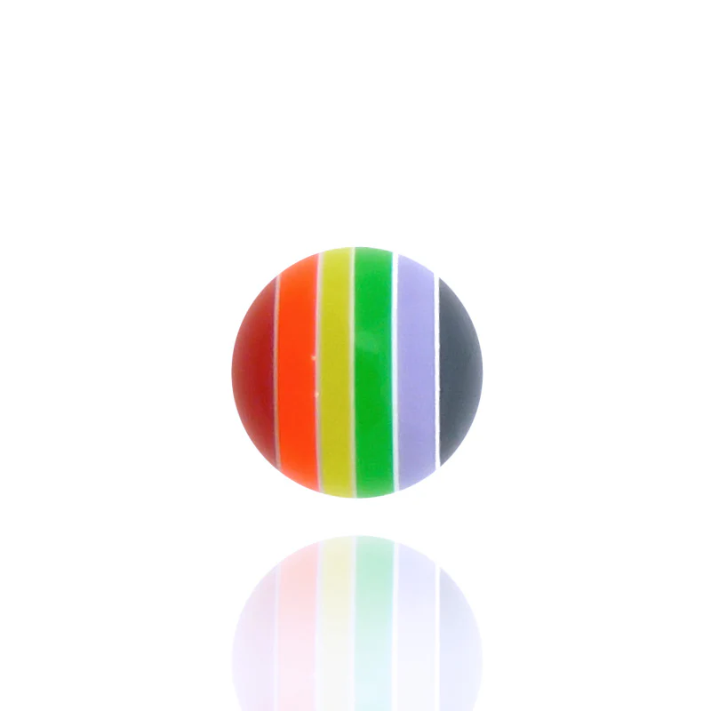 Piercing boule rayures multicolores