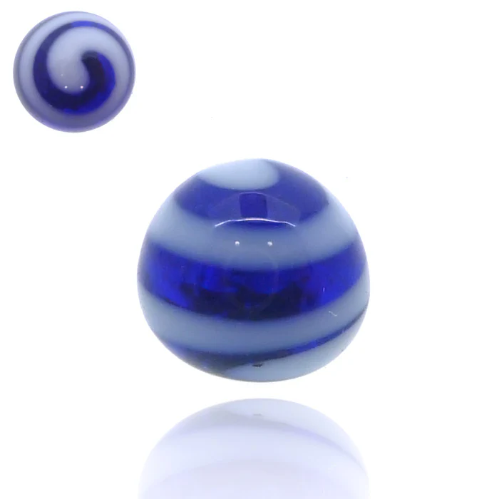 Piercing boule rayée en verre de murano