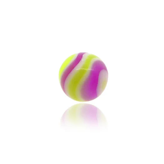 Piercing boules acryliques rayées et multicolore