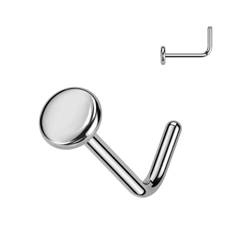 Piercing de nez disque plat en titane - Image 2