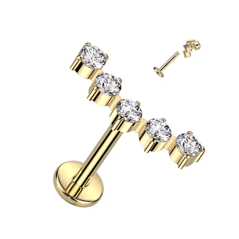Piercing en titane couronne de brillants
