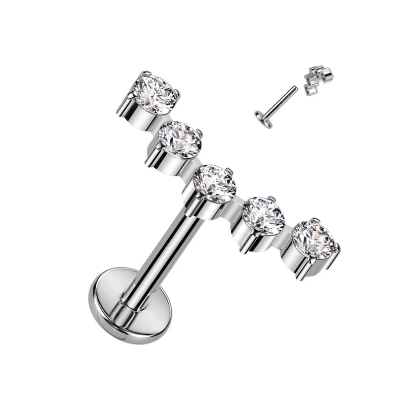 Piercing en titane couronne de brillants - Image 2