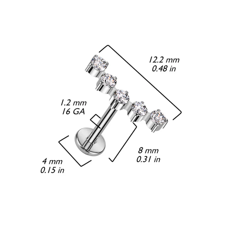 Piercing en titane couronne de brillants - Image 3