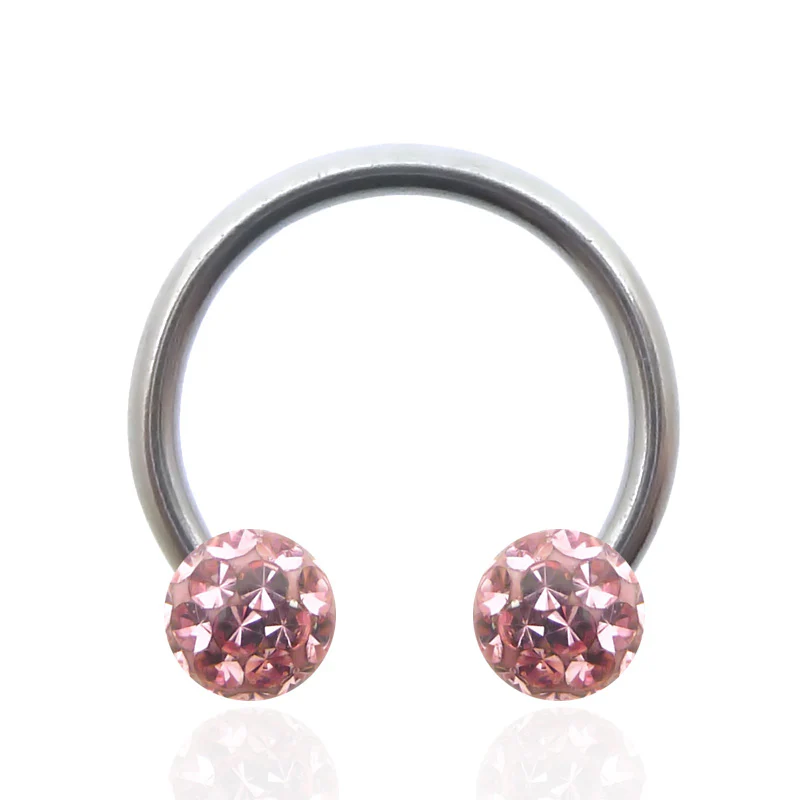 Piercing fer à cheval avec boules en cristal de Swarovski - Image 2