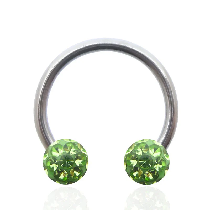 Piercing fer à cheval avec boules en cristal de Swarovski - Image 3
