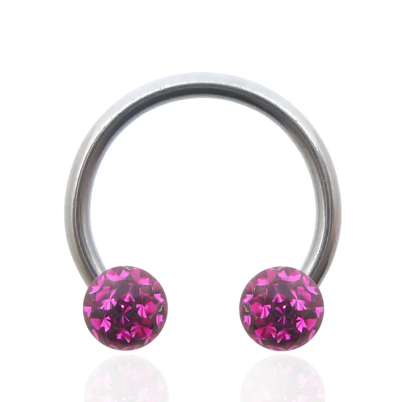 Piercing fer à cheval avec boules en cristal de Swarovski - Image 4