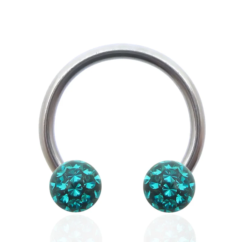 Piercing fer à cheval avec boules en cristal de Swarovski - Image 5