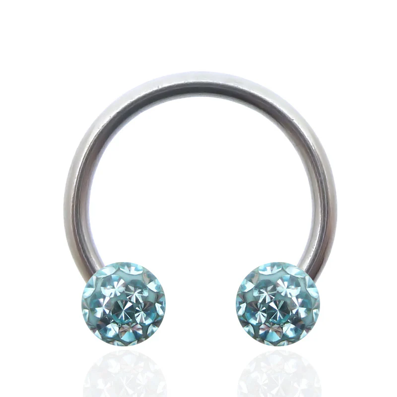 Piercing fer à cheval avec boules en cristal de Swarovski - Image 6