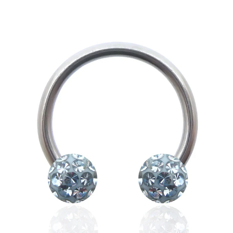 Piercing fer à cheval et cristal de Swarovski (1,6mm) - Image 9