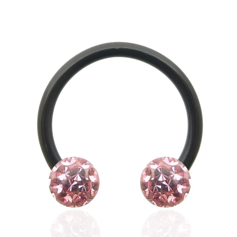Piercing intime fer à cheval avec cristal de Swarovski (1,6mm) - Image 2