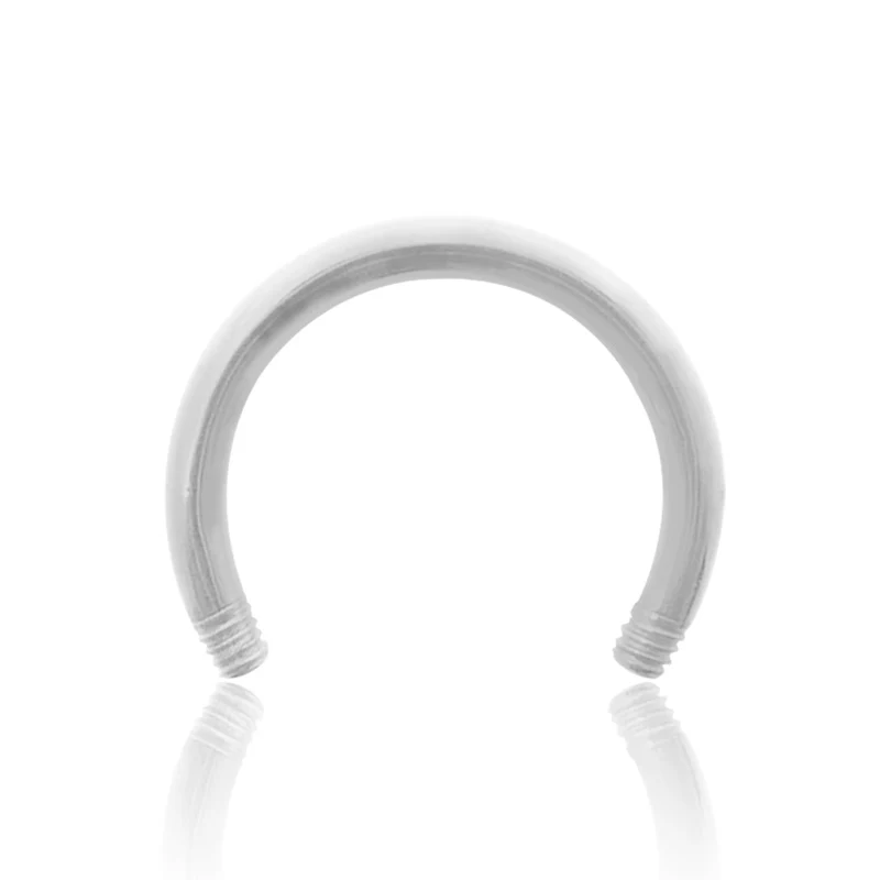 Piercing fer à cheval or blanc (1,2mm)