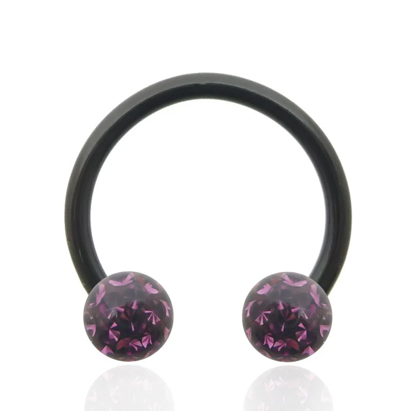 Piercing intime fer à cheval en bioflex et cristal de Swarovski (1,6mm) - Image 10