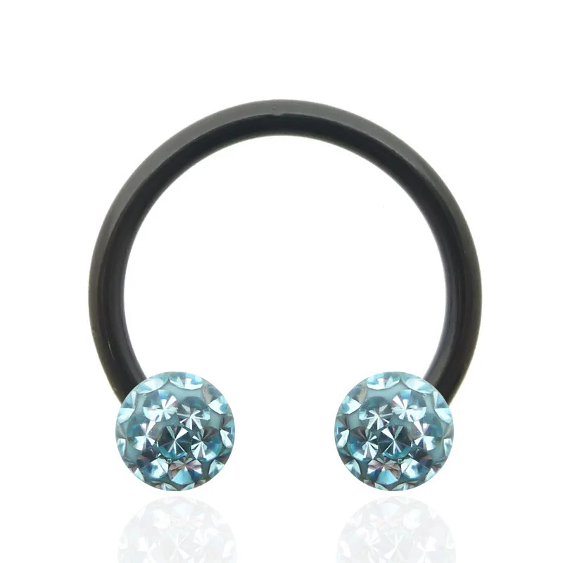 Piercing intime fer à cheval en bioflex et cristal de Swarovski (1,6mm) - Image 6