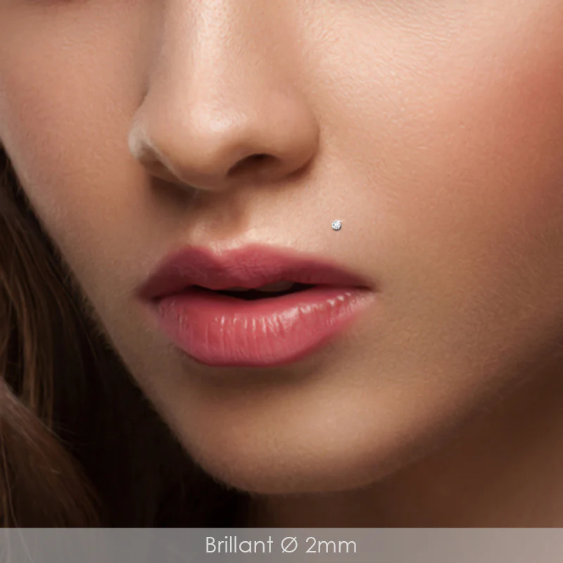 Piercing à clipser en argent brillant blanc - Image 3