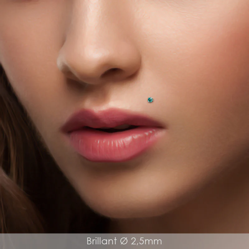 Piercing labret or blanc zircon turquoise - Image 5
