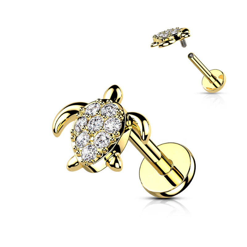 Piercing labret tortue