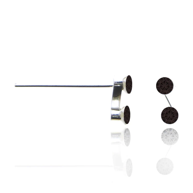 Piercing de nez en argent avec deux zircons - Image 3