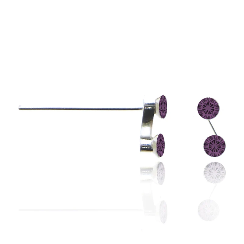 Piercing de nez en argent avec deux zircons - Image 9