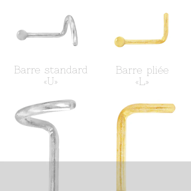 Piercing de nez croix or jaune - Image 3
