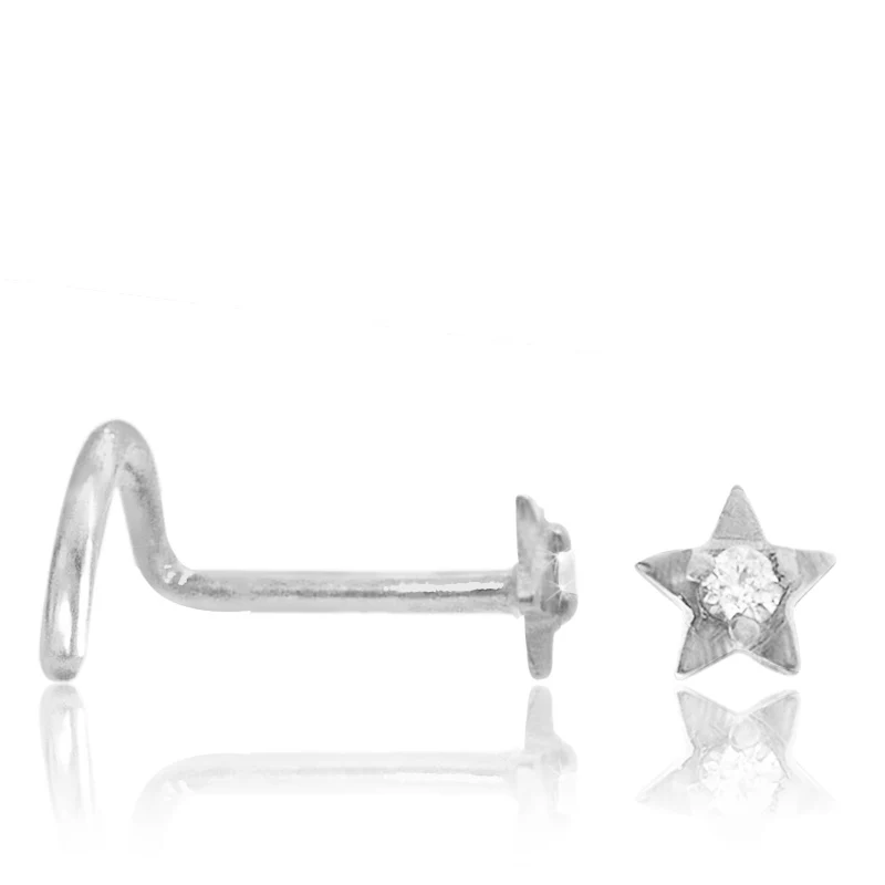Piercing nez or blanc etoile