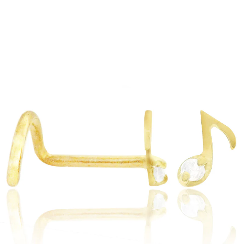 Piercing nez or jaune note de musique