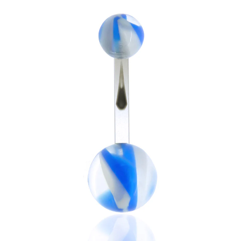 Piercing nombril acrylique transparent bicolore - Image 3