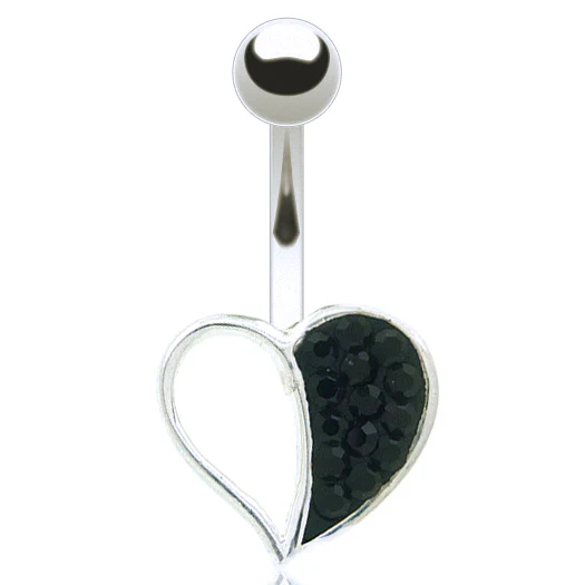 Piercing nombril argent coeur - Image 4