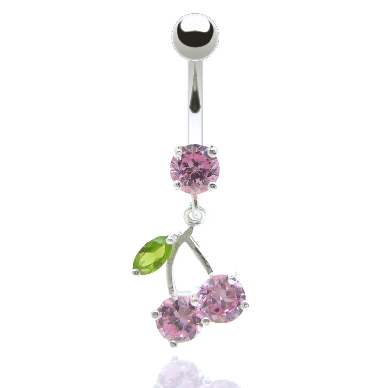 Piercing nombril pendentif cerise
