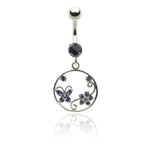 Piercing nombril pendentif argent - Image 4