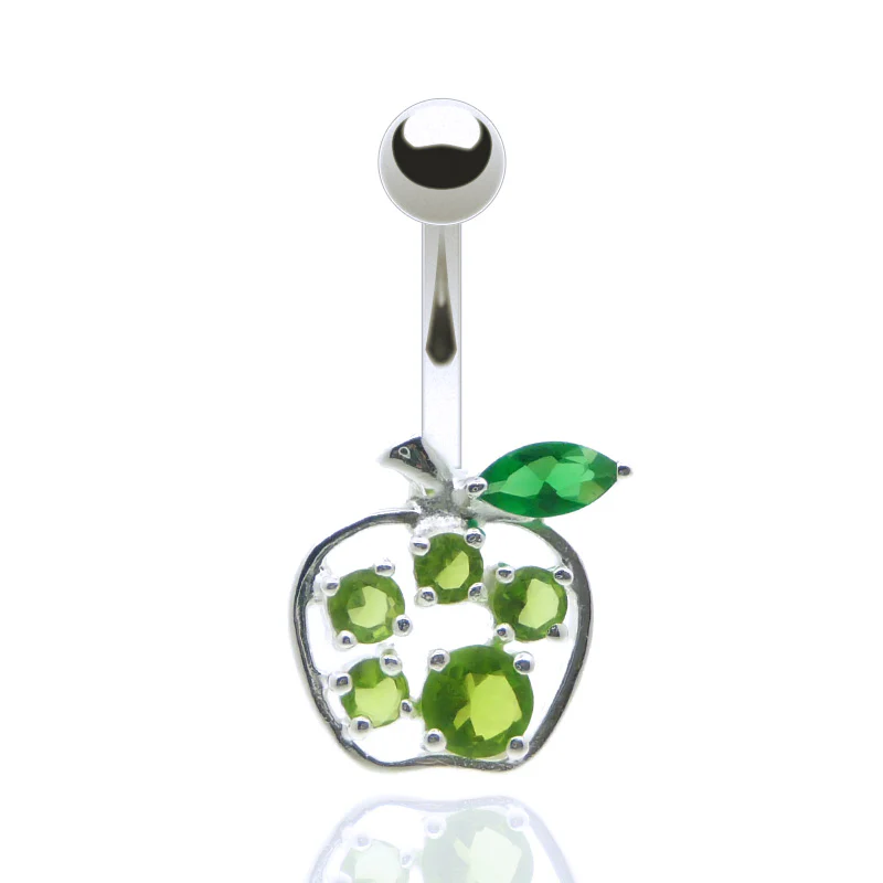 Piercing nombril acier chirurgical pomme - Image 4
