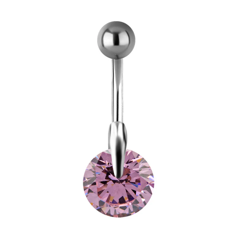 Piercing de nombril en acier avec oxyde de zirconium - Image 3