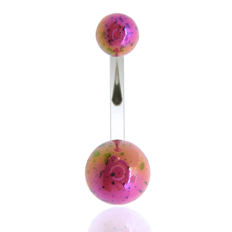 Piercing de nombril acrylique tacheté effet nacré - Image 2
